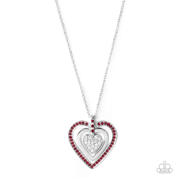 Paparazzi Jewelry Accessories - Bless Your Heart - Red Necklace - Vintage - Picture 5 of 6